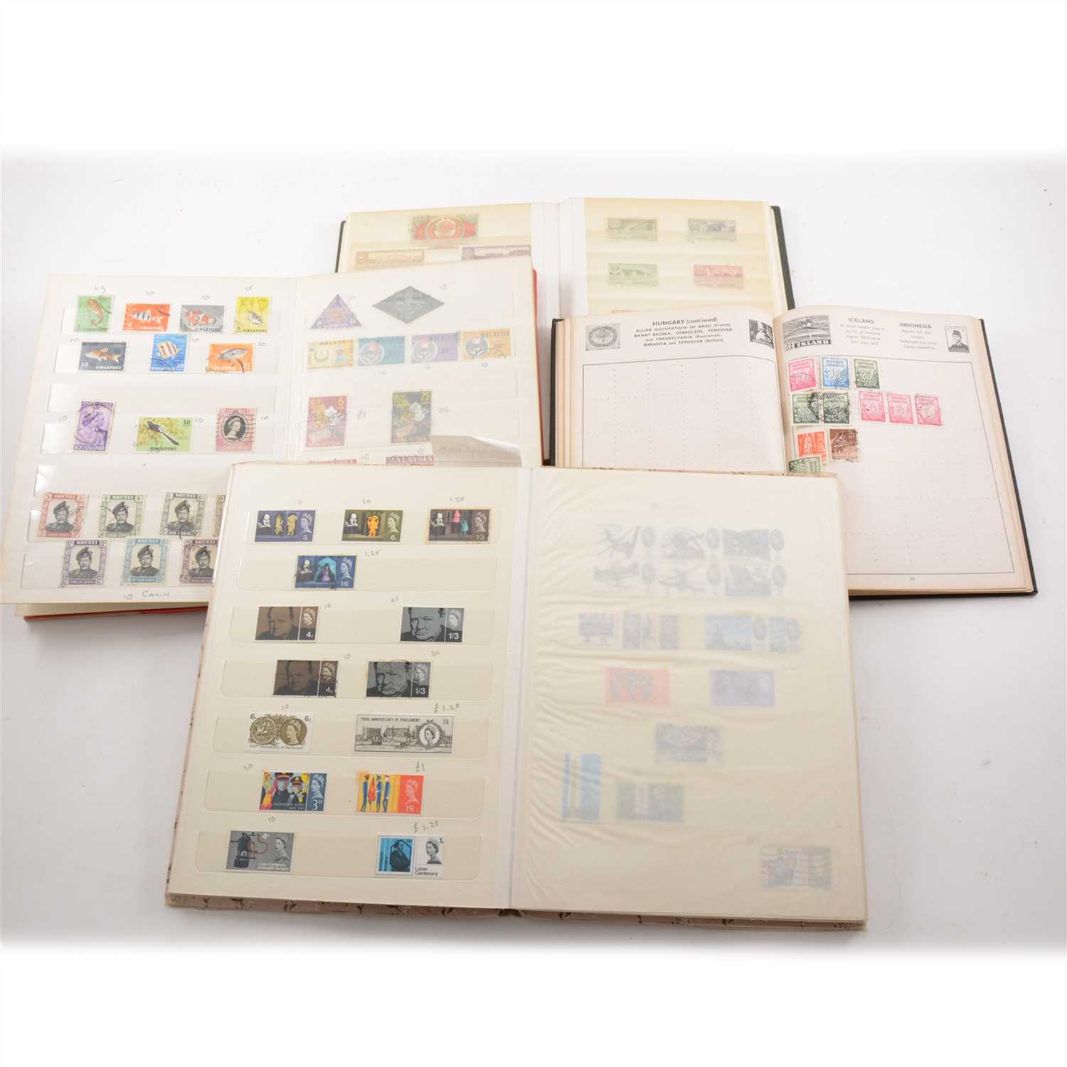 Lot 119 - Stamps: New Ideal Album, with a small collection of pre-war world stamps