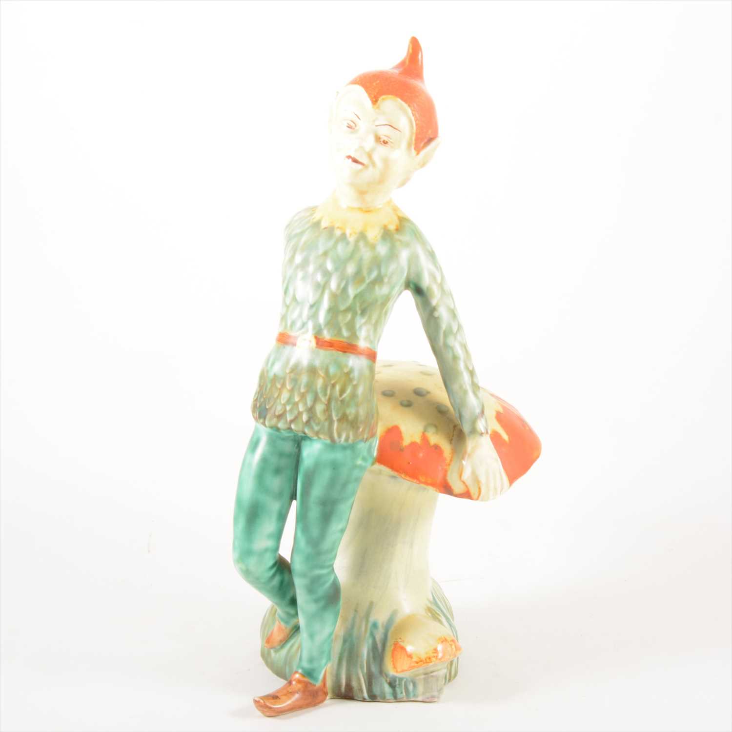 Lot 152 - A large pottery figure of a Pixie and Toadstool, by Crown Devon.