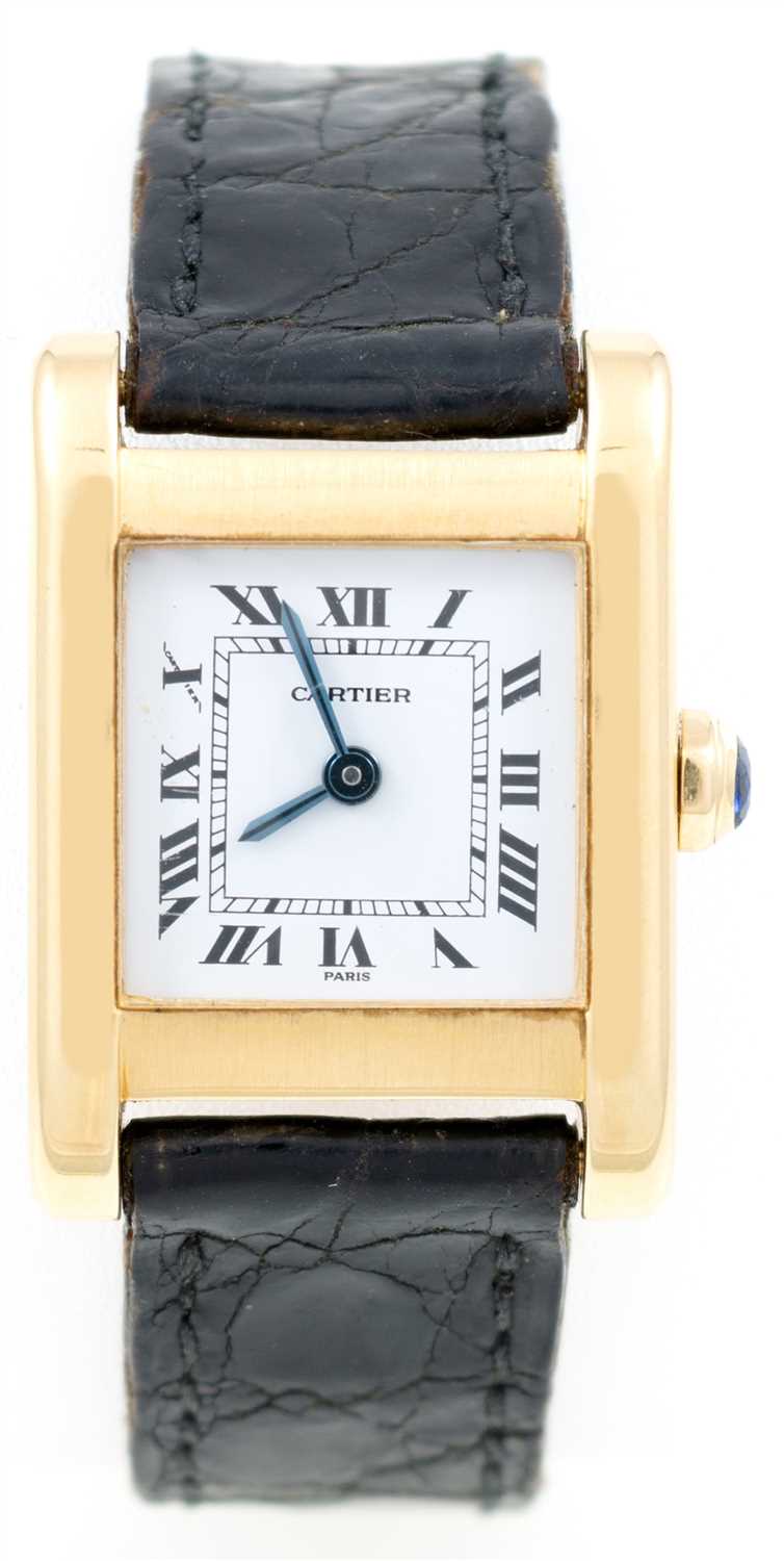 Lot 439 Cartier A lady s 18K gold Tank Normale