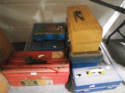Lot 598 - Seven carry cases of tools.