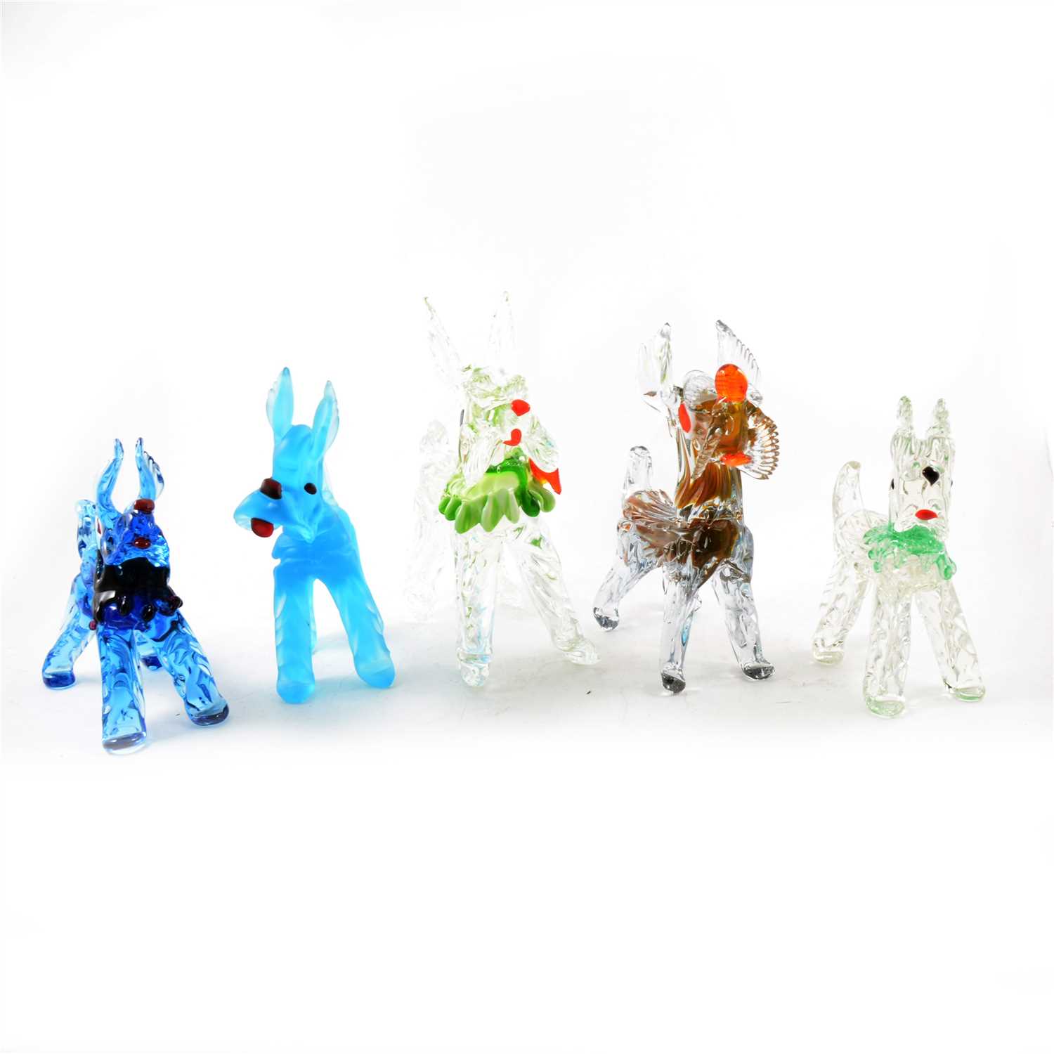Lot 34 - Collection of Venetian glass dog models