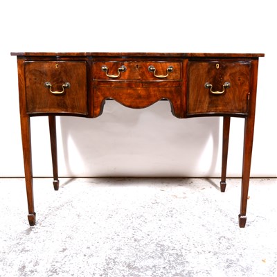 Lot 351 - Late Victorian mahogany small serpentine sideboard