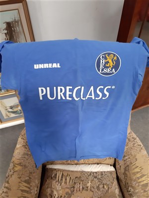 Lot 114 - Collection of Chelsea football club related items, including signed shirts, booklets, tickets, magazines, etc.