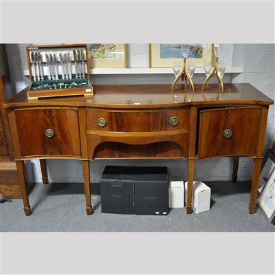 Lot 474 - Victorian mahogany serpentine sideboard