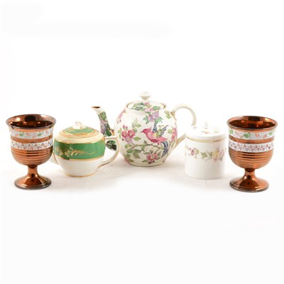 Lot 87 - A quantity of vintage crockery, including two tea services, pair of copper lustre goblets