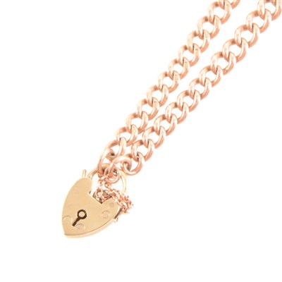 Lot 227 - A 9 carat rose gold curb link bracelet