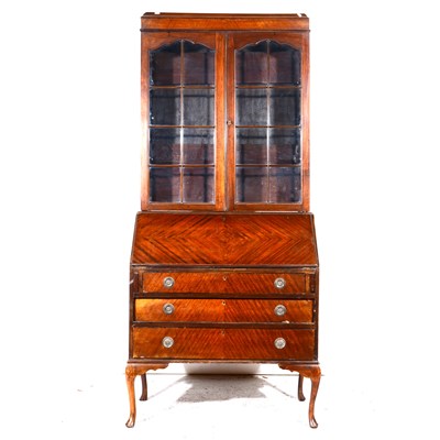 Lot 421 - Edwardian mahogany bureau bookcase