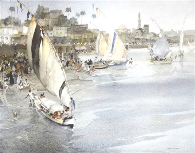 Lot 270 - After Sir William Russell Flint, Holiday after Ramadan, signed lithograph