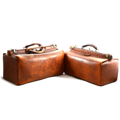 Lot 119 - Two brown leather Gladstone bags.