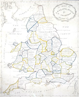 Lot 248 - C Sharpley, A Map of England and Wales, Christmas 1823, hand-drawn in pen and ink