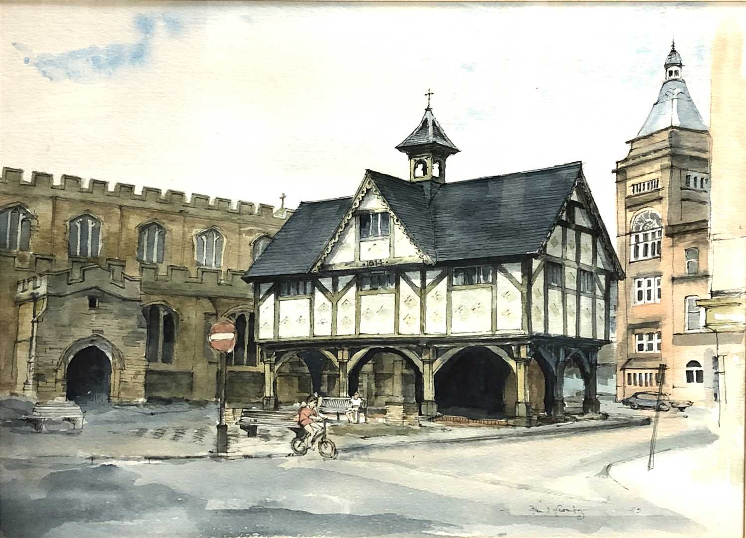 Lot 323 - Paul Ferraby, The Old Grammar School, Market Harborough, watercolour; and another local work.