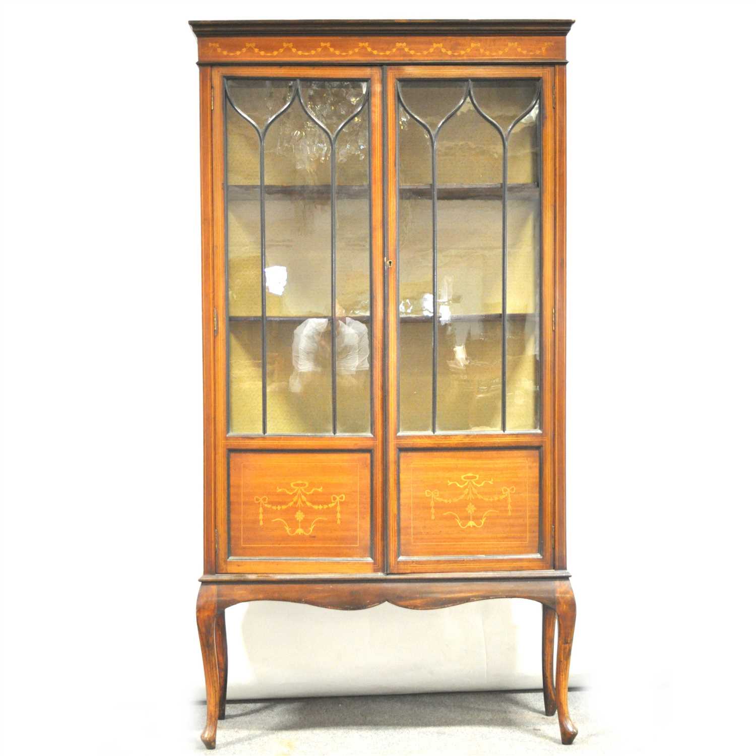 Lot 468 - Edwardian inlaid mahogany china cabinet.