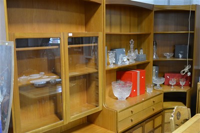 Lot 323 - A Nathan teak four-section modular wall unit, ...