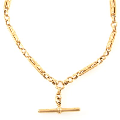 Lot 283 - An 18 carat yellow gold double albert watch chain.