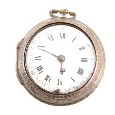 Lot 434 - A pair case pocket watch by Markham of London.