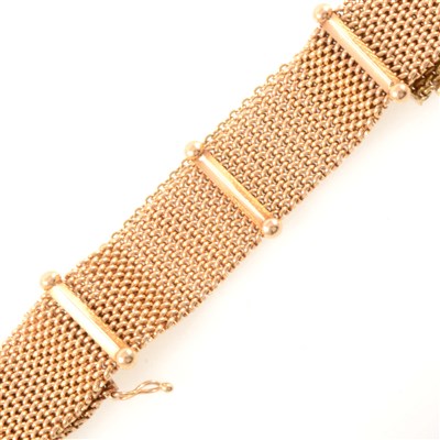 Lot 248 - A rose metal mesh bracelet.