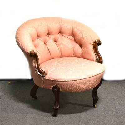 Lot 412 - A Victorian oak nursing chair