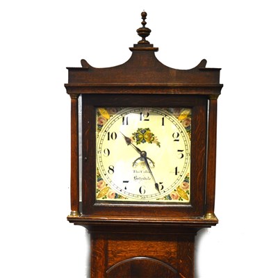 Lot 307 - Oak cased longcase clock, signed Thos. Collins, Botesdale