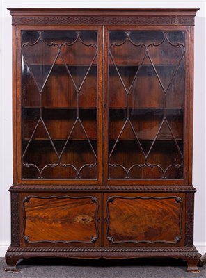 Lot 461 - A Chippendale Revival mahogany bookcase, circa 1900