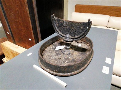Lot 619 - A Victorian cast iron boot scraper, ...