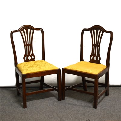 Lot 397 - A pair of Hepplewhite style mahogany dining chairs