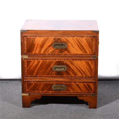 Lot 320 - A reproduction mahogany finish campaign style cellaret