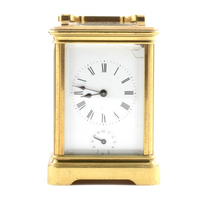 Lot 126 - A French brass-cased carriage clock