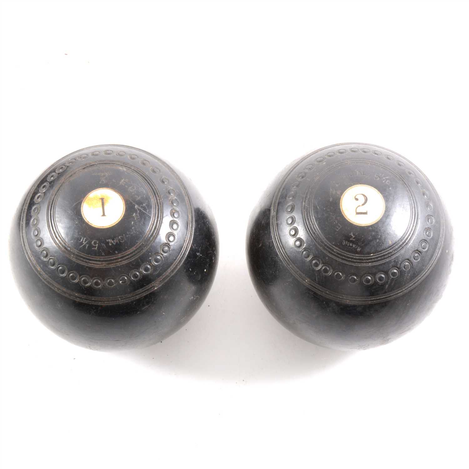 Lot 115 - Pair of bowling woods