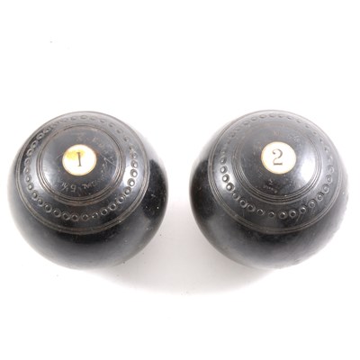 Lot 115 - Pair of bowling woods