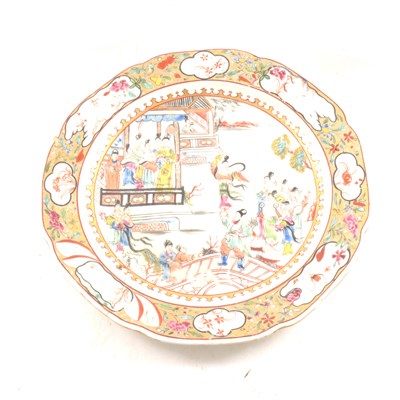 Lot 75 - Chinese export ware plate, Qianlong, old damages