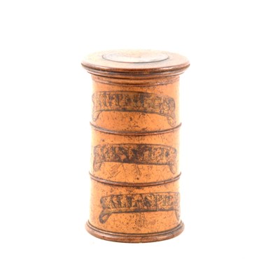 Lot 143 - A Victorian three tier circular section turned wood spice tower