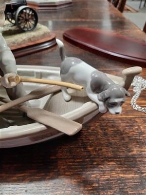 Lot 20 - A large Lladro group, 'Fishing with Gramps'/  'Paloma'