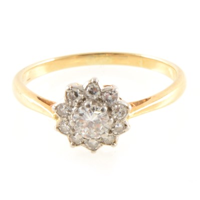 Lot 220 - A  circular diamond cluster ring