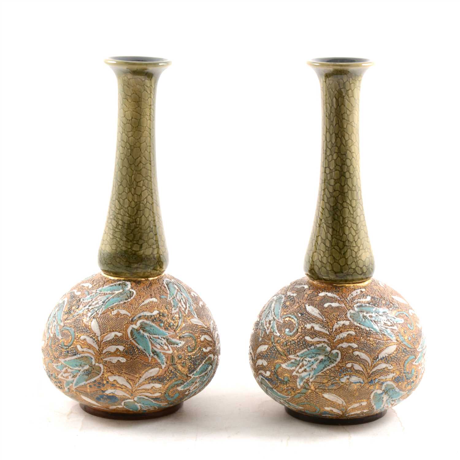 Lot 21 - Pair of Doulton Slaters ware vases