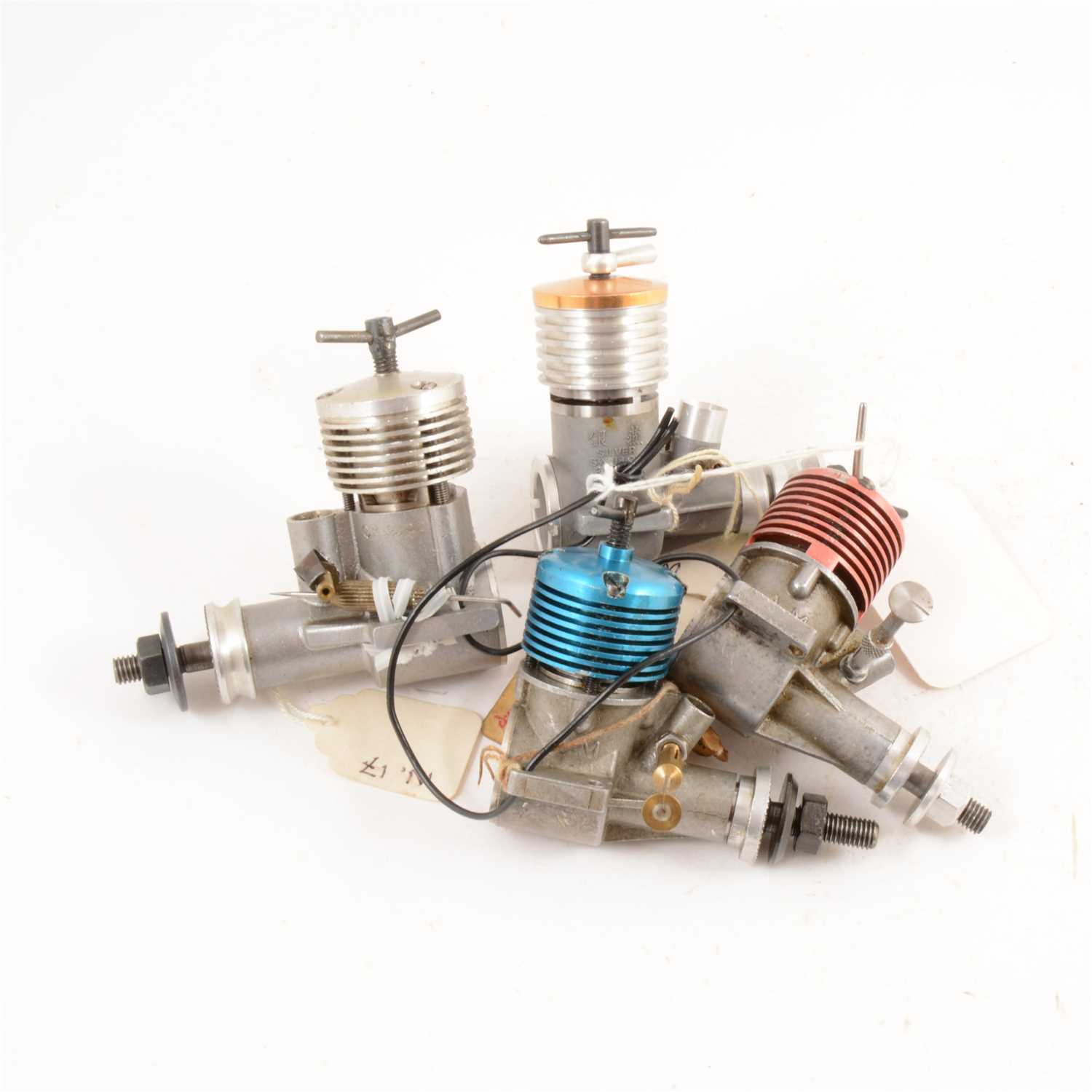 Lot 351 - 4 x Diesels; AM 35, INDIAN 35, SHARMA 3.2cc,