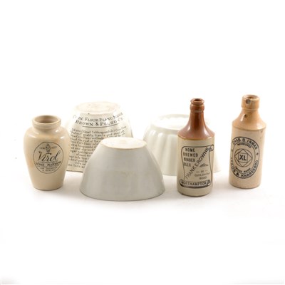 Lot 58 - Collection of stoneware jelly moulds and bottles.