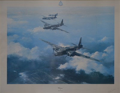 Lot 263 - After Robert Taylor, The Lancaster VC's, signed by the VC recipients, and another.