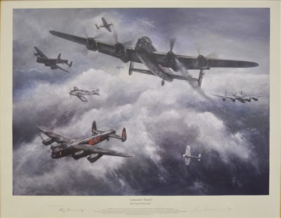 Lot 262 - After David Pritchard, Lancaster Attack, signed colour print