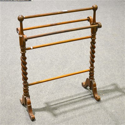 Lot 322 - Victorian stained walnut towel rail