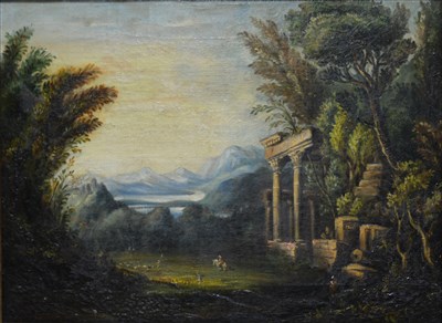 Lot 278 - Follower of Richard Wilson, pair of landscapes, oil on canvas