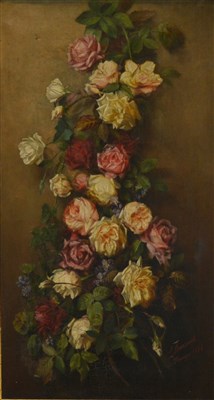 Lot 277 - L Barzanli, Still life of roses, oil on canvas