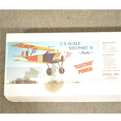 Lot 74 - 1/4 Scale NIEUPORT II Babe Electric powered kit 73" span by Balsa USA.