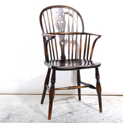 Lot 334 - A Victorian elm and ash Windsor chair