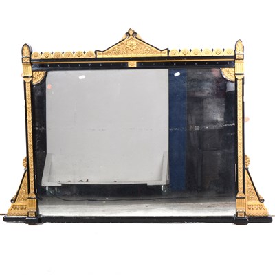 Lot 341 - A Victorian ebonised and gilt over-mantel mirror