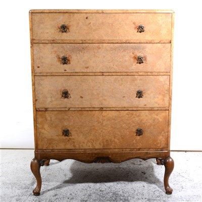 Lot 395 - A bleached walnut chest of drawers