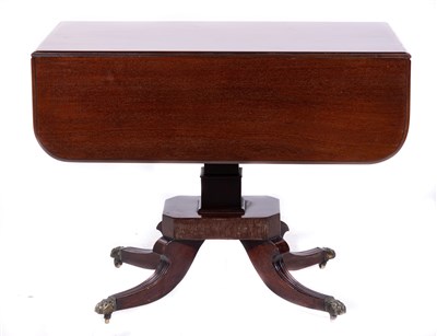 Lot 480 - A Regency mahogany pedestal Pembroke table