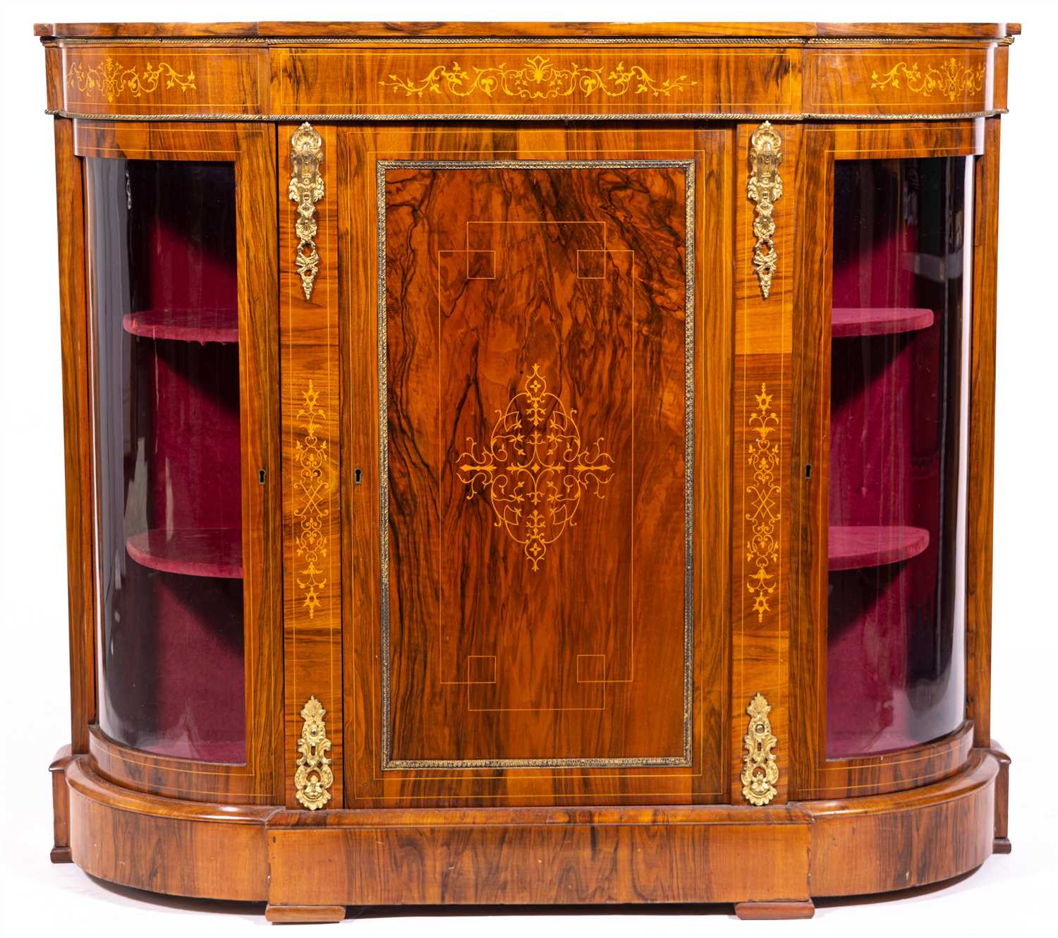 Lot 501 - A Victorian walnut breakfront credenza