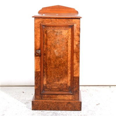 Lot 369 - A Victorian burr walnut pedestal cupboard