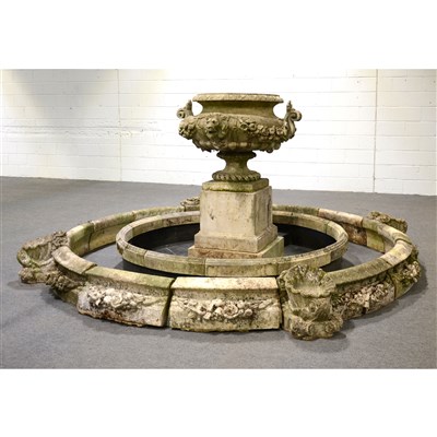 Lot 537 - A Tritonstone Lionmask garden fountain