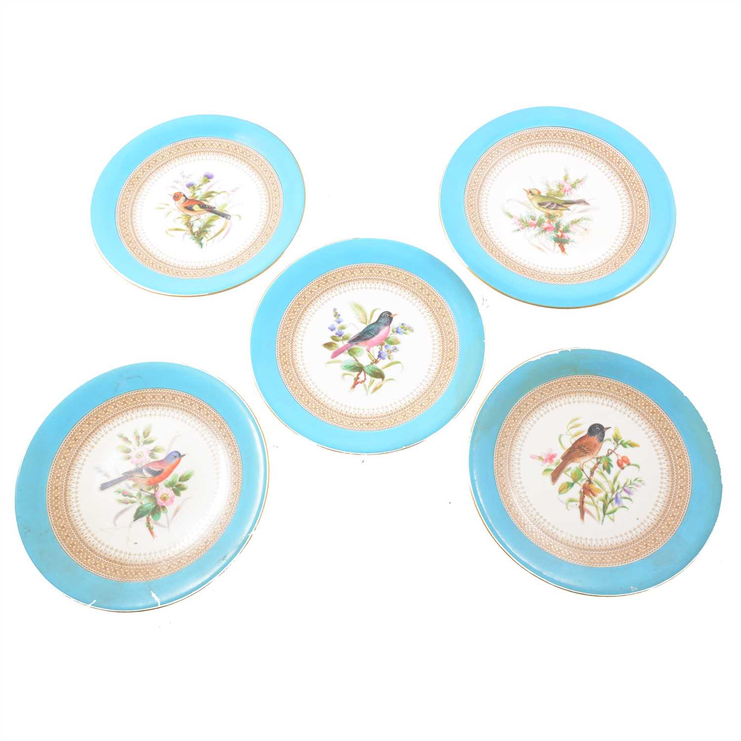 Lot 51 - Worcester dessert service, comprising ten plates and three comports